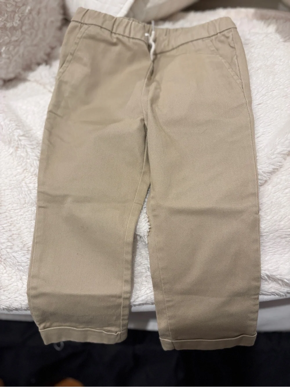 Janie and Jack Beige Pull-On Jogger Pants